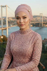 Aksesuarlı Şifon Hazır Türban,HT-95S,HT-95S