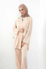 Boyun Kapatıcı Özellikli Şifon Kapşonlu Penye Bone,B-95