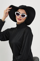 Çıkarılabilir Arkası Fiyonklu Şapkalı Tesettür (Deniz,Havuz) Yüzücü Bonesi,S-10SN