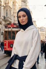 Kapşon ve Kapatıcı Özellikli Penye Kadın Hazır Bone,B-89P