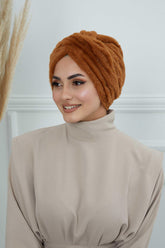 Peluş Yumaşak Dokulu Tesettür Bone,B-9PD