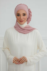 Yandan Fırfırlı Gümüş Aksesuarlı Şifon Hazır Türban,HT-106,HT-106