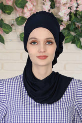 Yandan Fırfırlı Penye Hazır Türban,HT-73