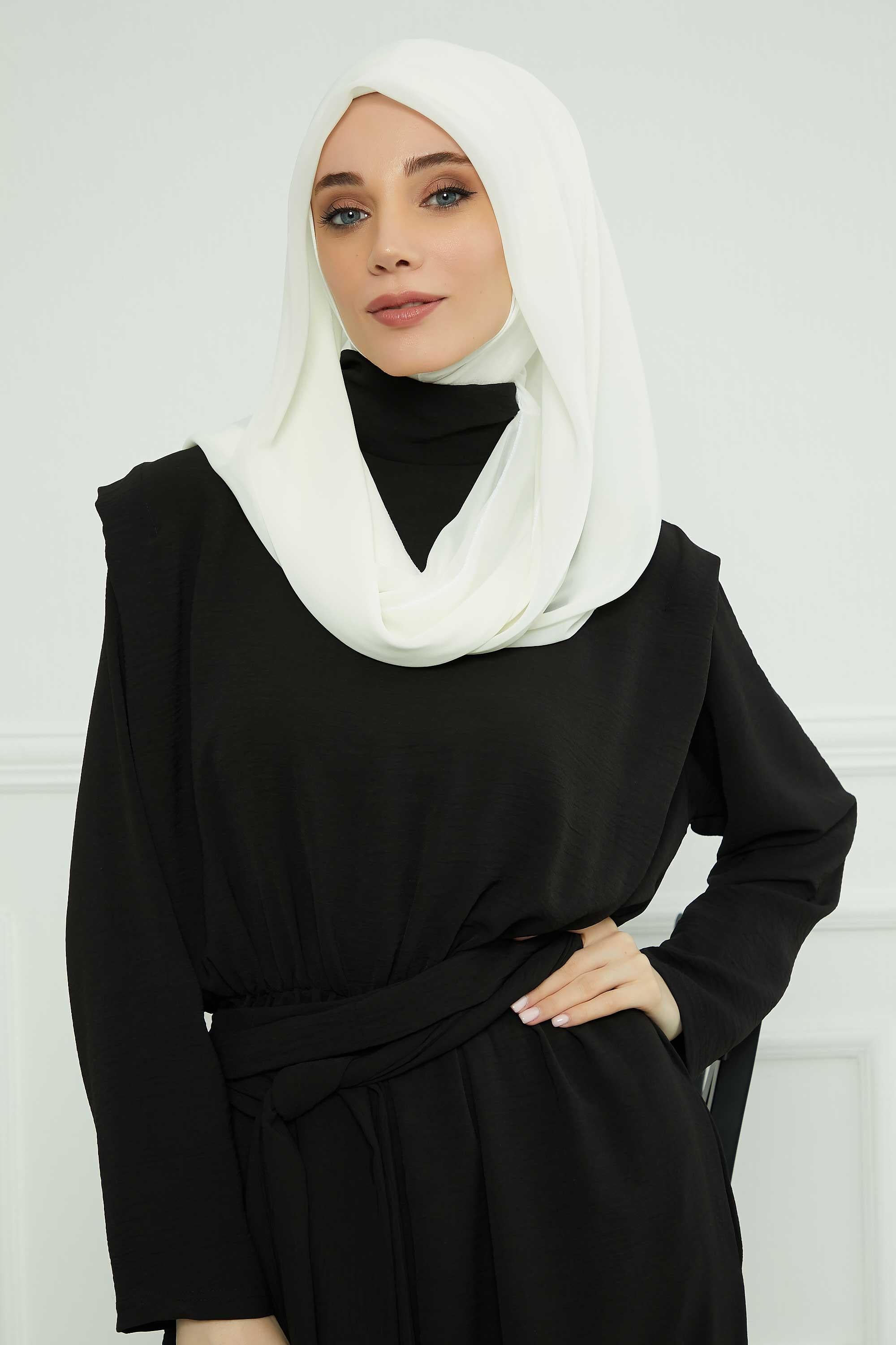 2'li Set Penye İç Boneli Pratik Şifon Eşarp,PS-45SET