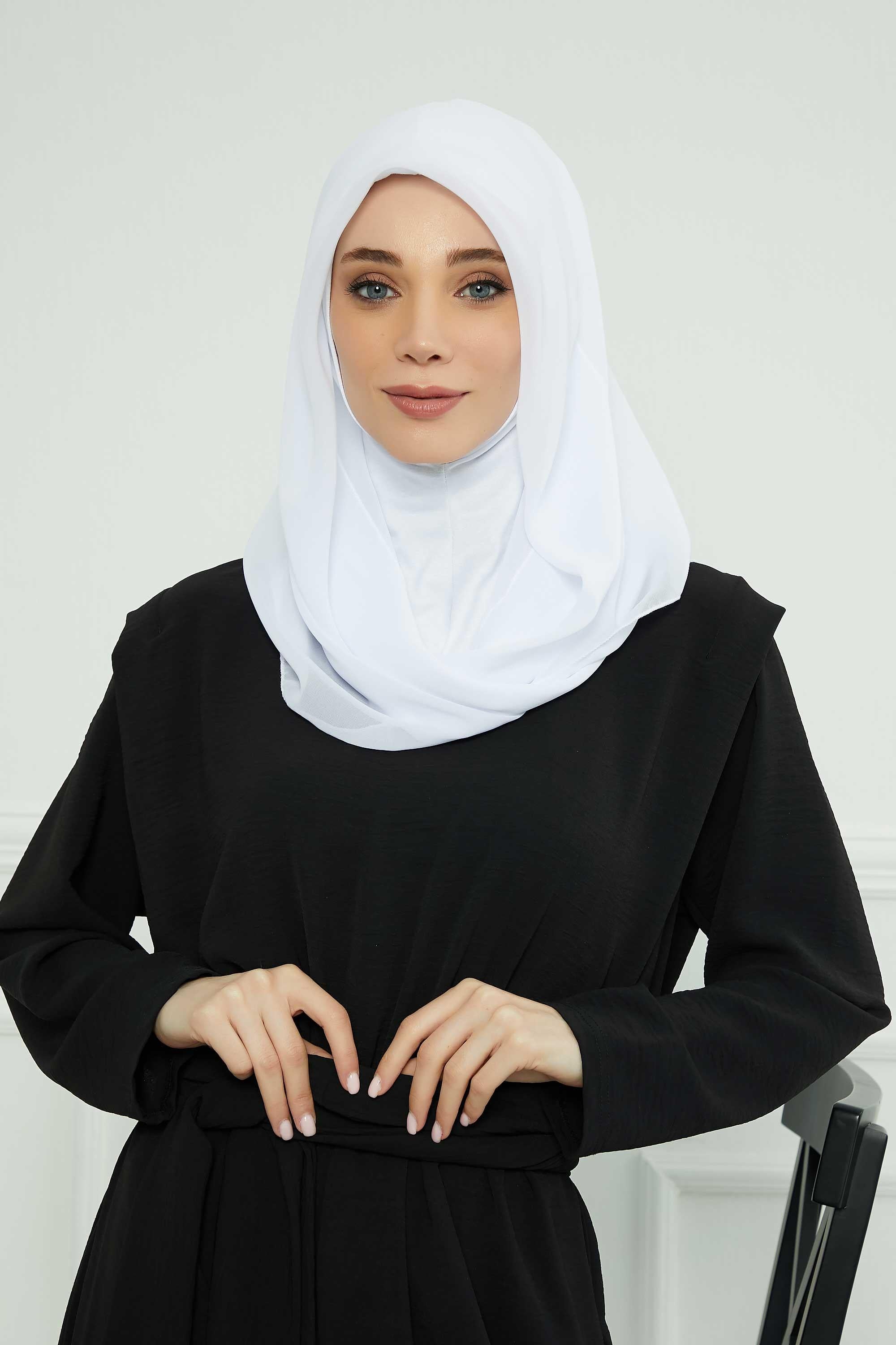 2'li Set Penye İç Boneli Pratik Şifon Eşarp,PS-45SET