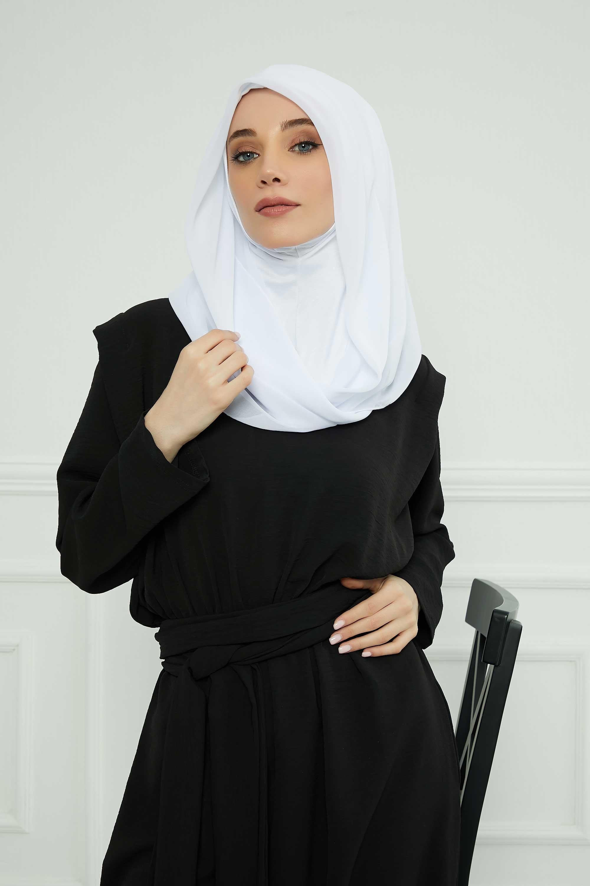 2'li Set Penye İç Boneli Pratik Şifon Eşarp,PS-45SET