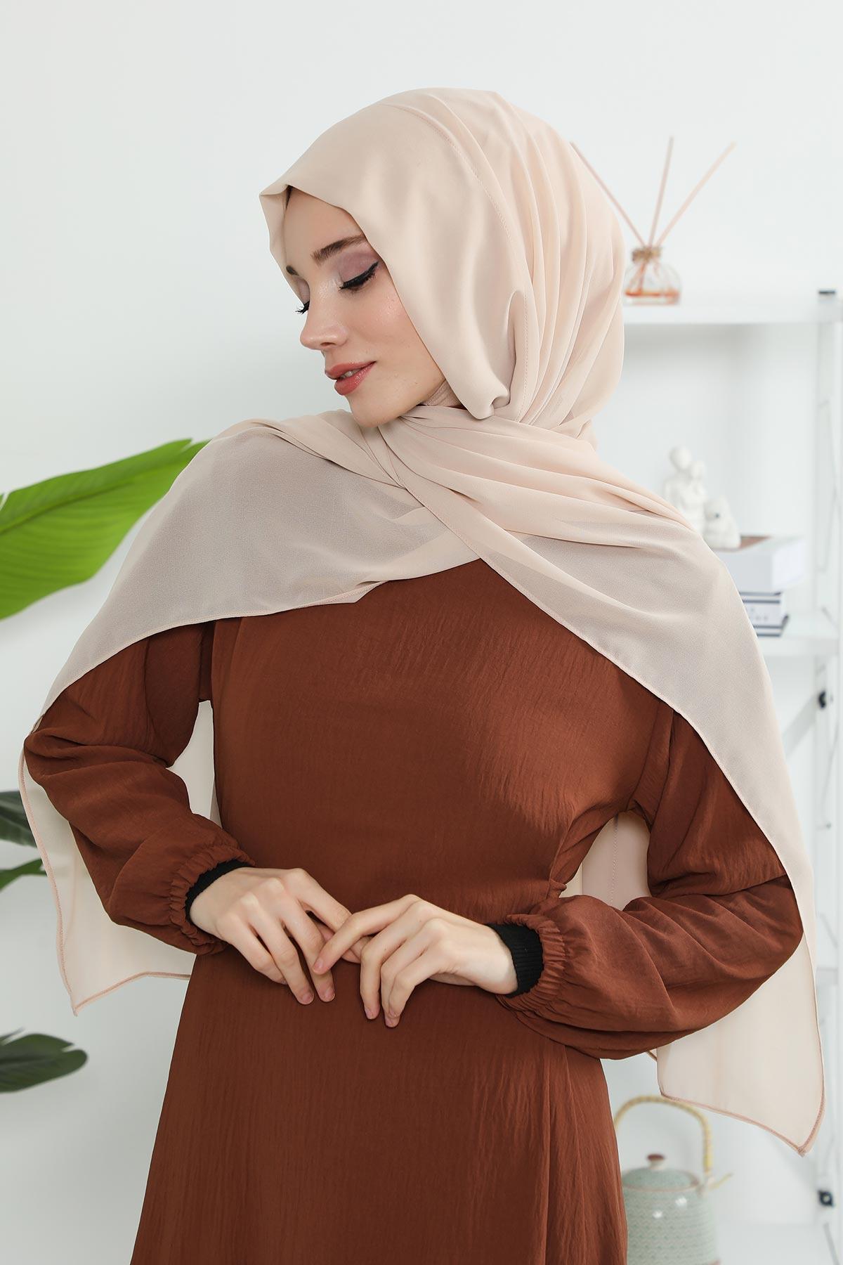 2'li Set Tesettür Boneli Pratik Şifon Şal,PS-46SET