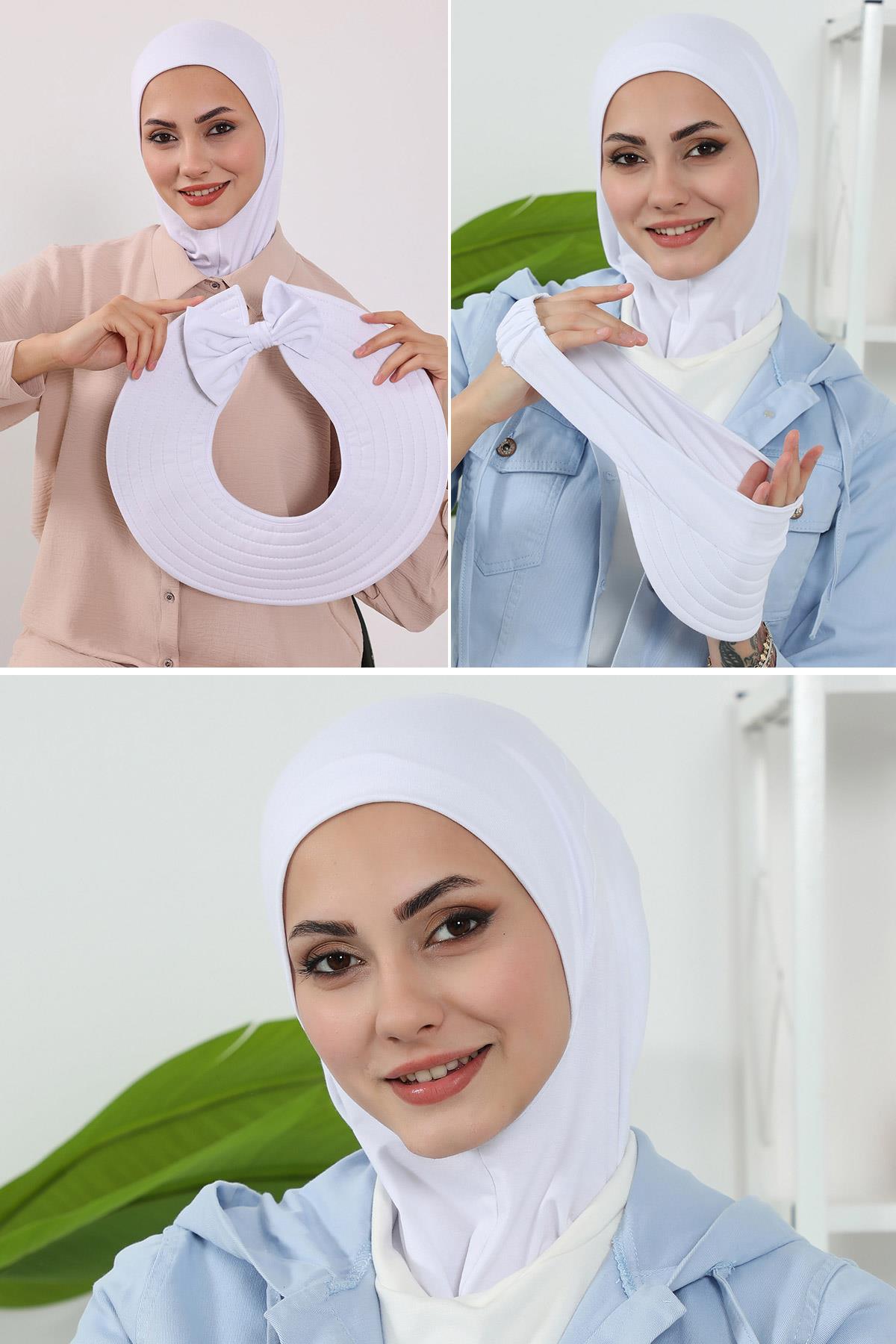 3'lü Tak-Çık Bone,Siperlik ve Şapka Seti Tesettür,ST-1P