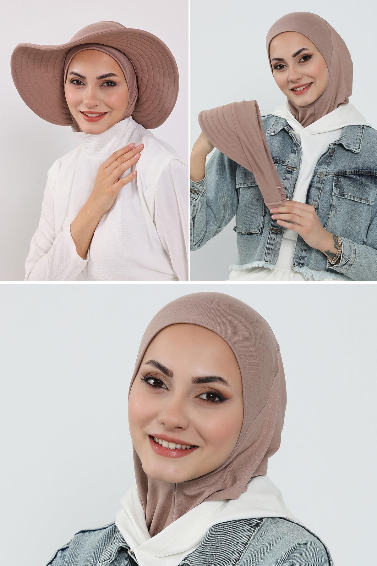 3'lü Tak-Çık Bone,Siperlik ve Şapka Seti Tesettür,ST-1P