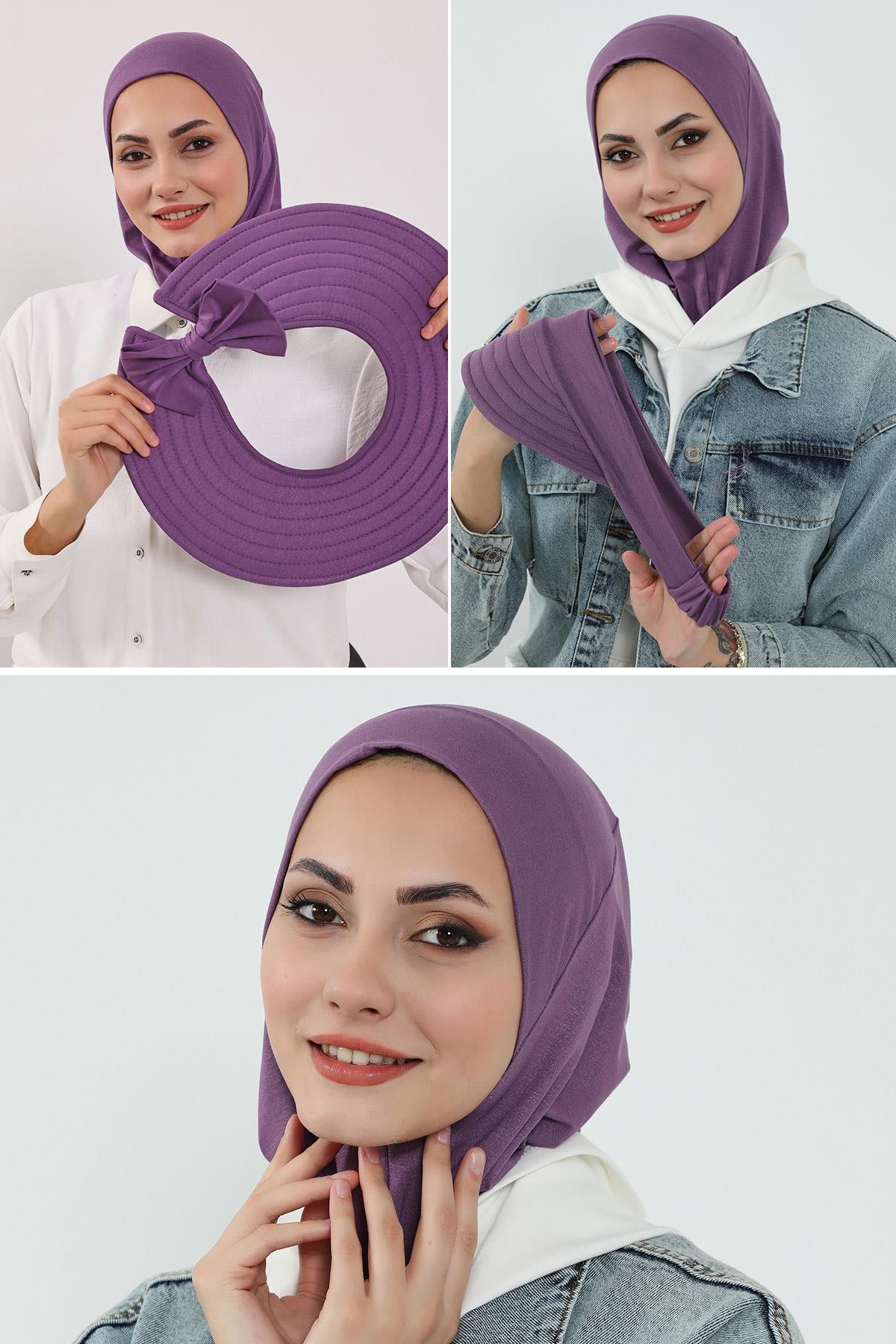 3'lü Tak-Çık Bone,Siperlik ve Şapka Seti Tesettür,ST-1P