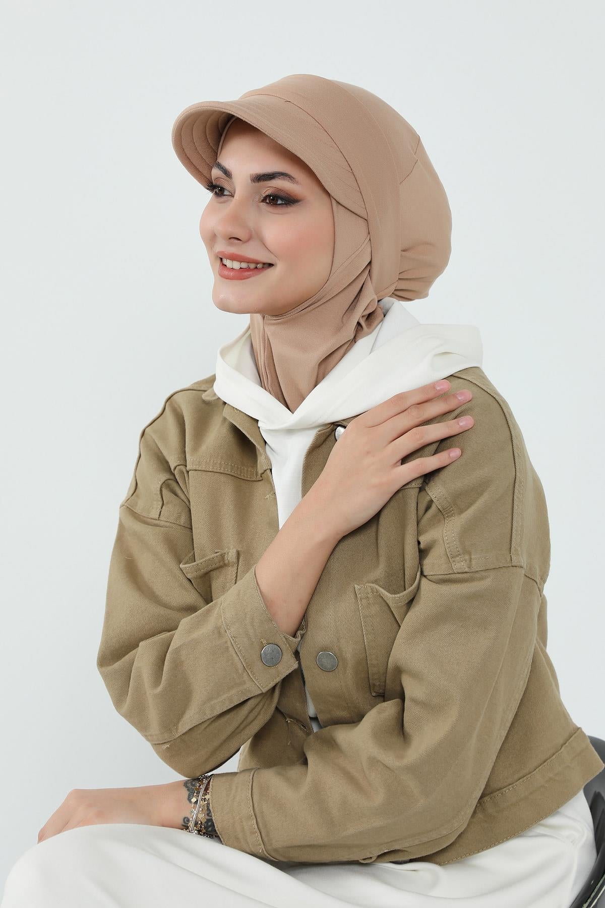 3'lü Tak-Çık Bone,Siperlik ve Şapka Seti Tesettür,ST-1P