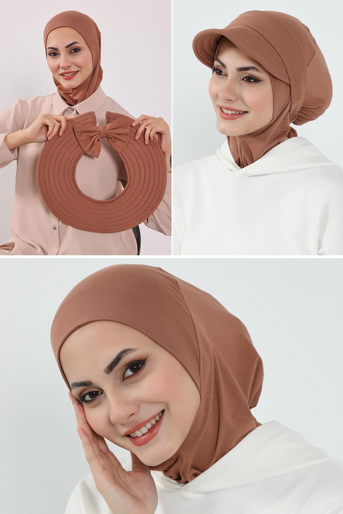 3'lü Tak-Çık Bone,Siperlik ve Şapka Seti Tesettür,ST-1P