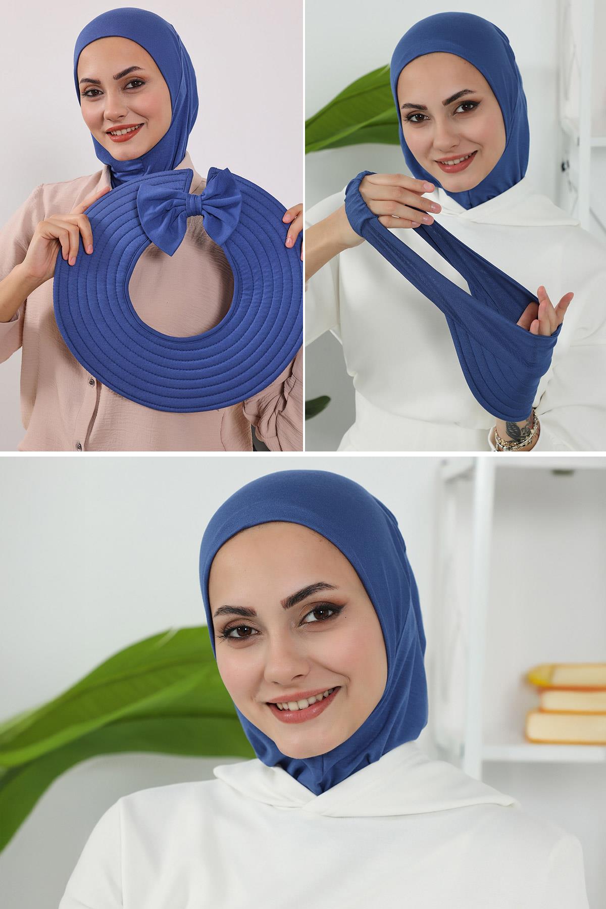 3'lü Tak-Çık Bone,Siperlik ve Şapka Seti Tesettür,ST-1P