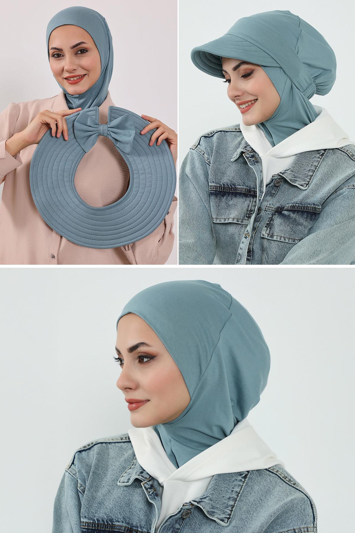 3'lü Tak-Çık Bone,Siperlik ve Şapka Seti Tesettür,ST-1P