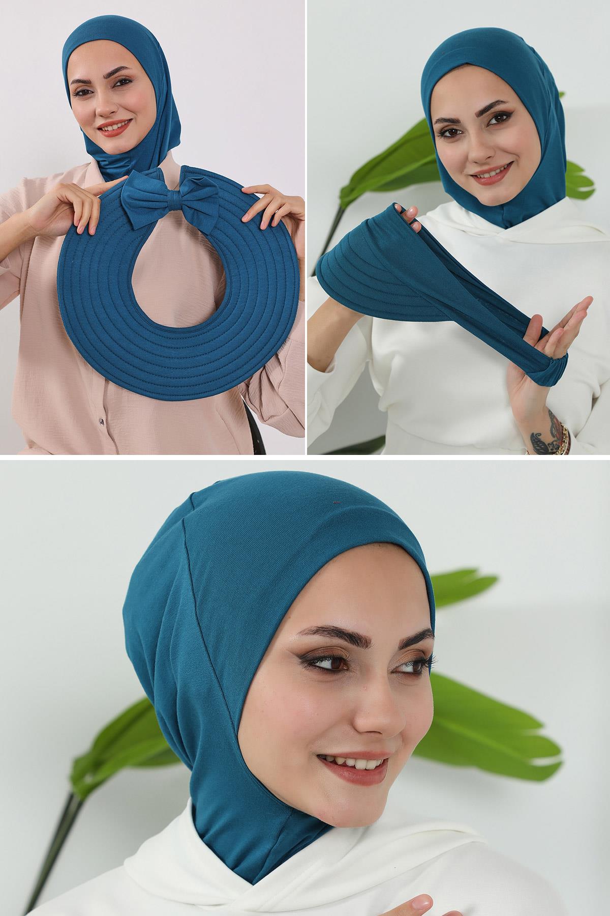 3'lü Tak-Çık Bone,Siperlik ve Şapka Seti Tesettür,ST-1P