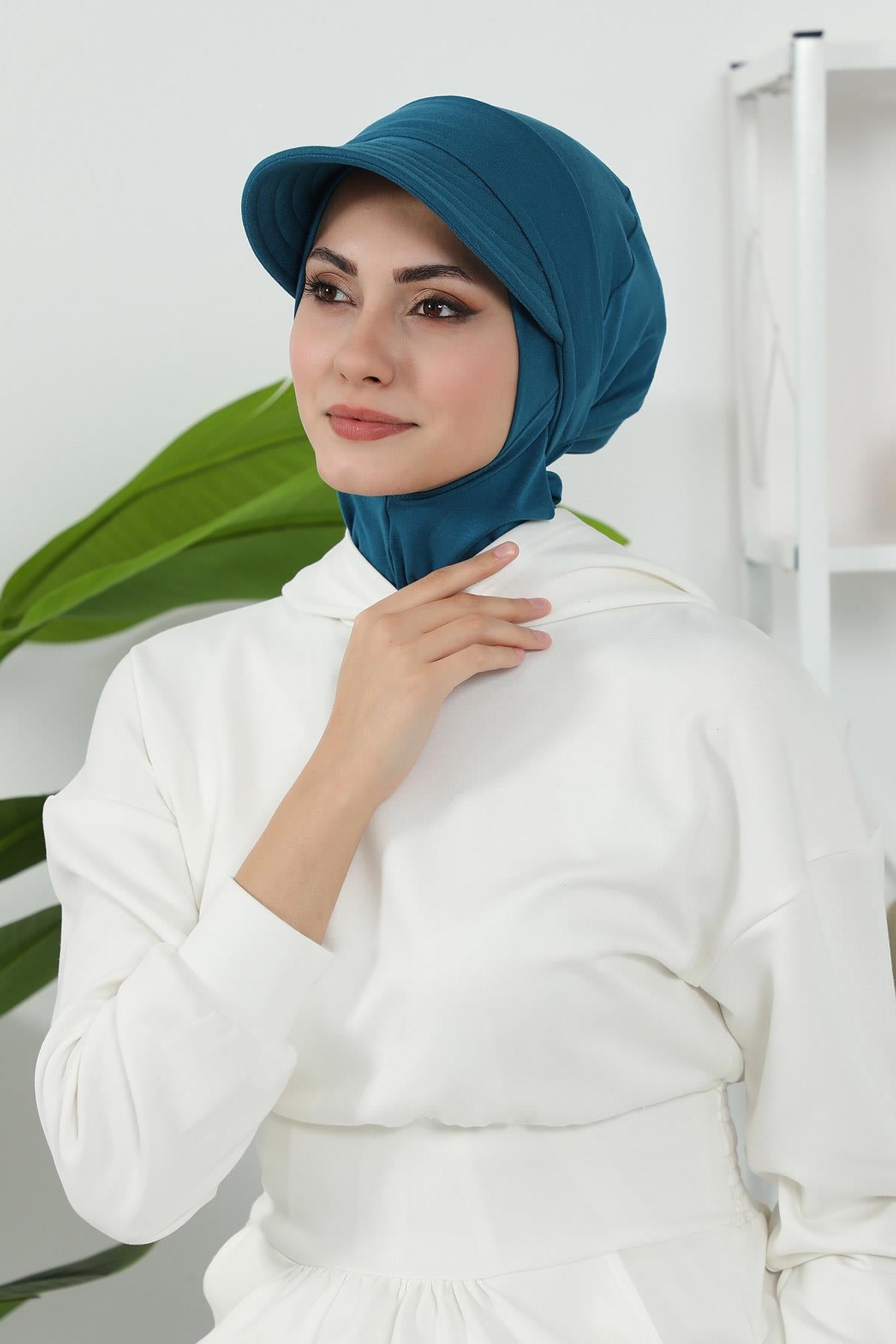 3'lü Tak-Çık Bone,Siperlik ve Şapka Seti Tesettür,ST-1P