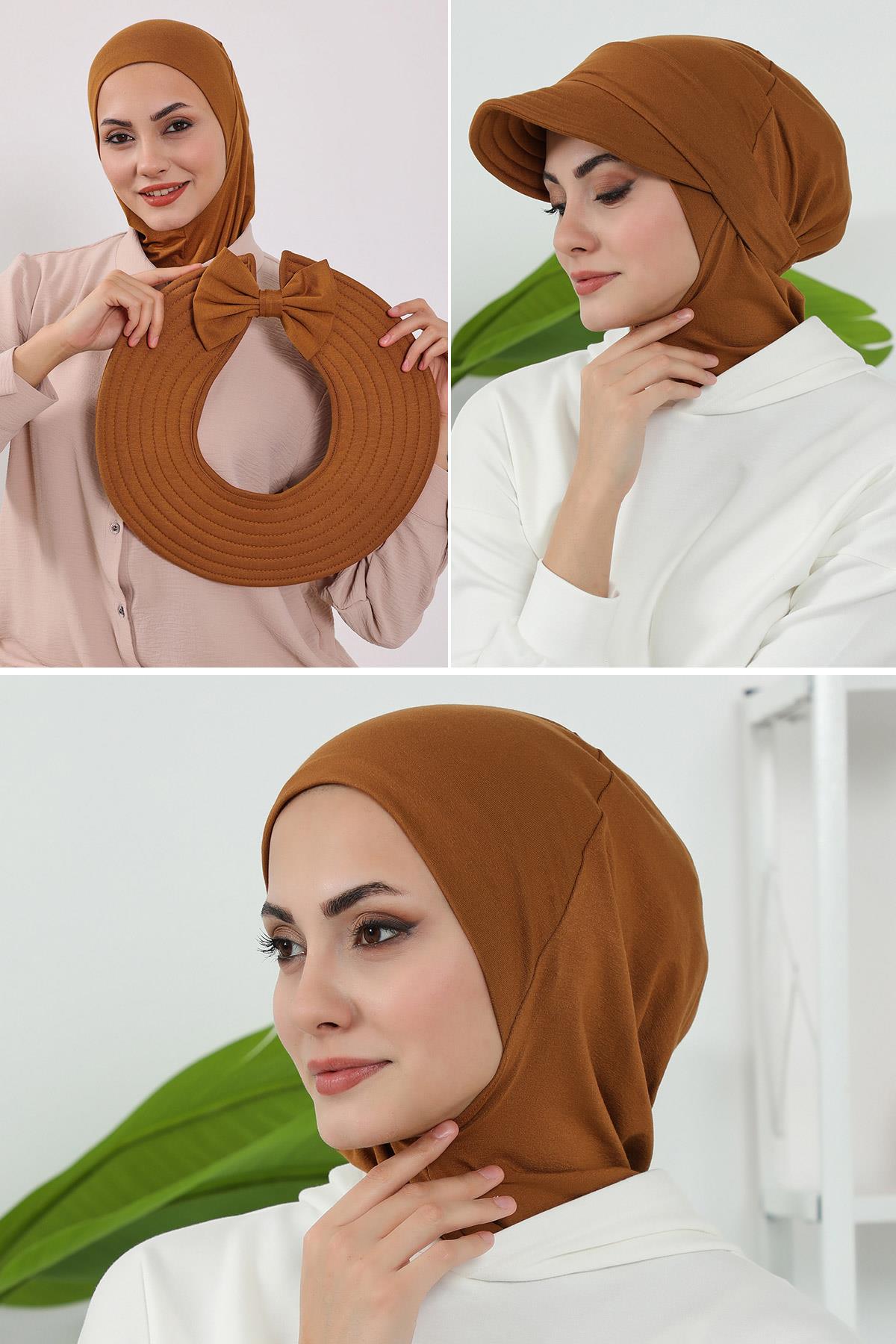 3'lü Tak-Çık Bone,Siperlik ve Şapka Seti Tesettür,ST-1P