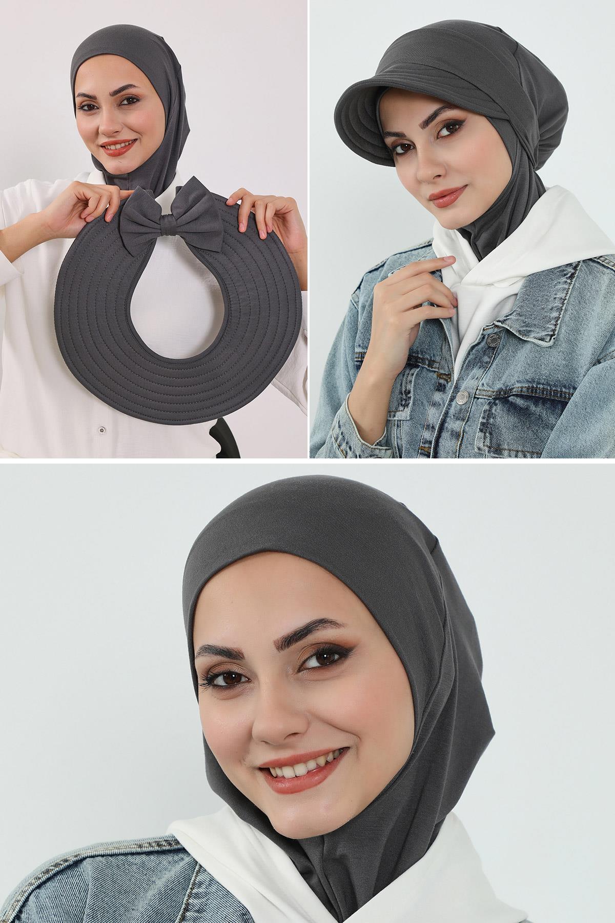 3'lü Tak-Çık Bone,Siperlik ve Şapka Seti Tesettür,ST-1P