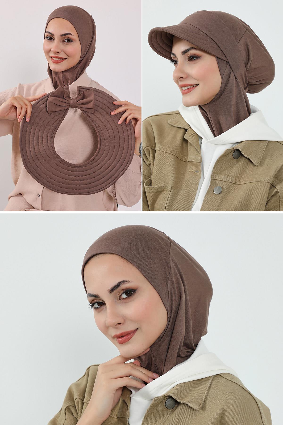 3'lü Tak-Çık Bone,Siperlik ve Şapka Seti Tesettür,ST-1P