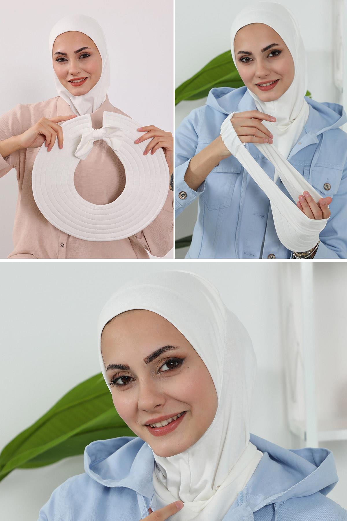 3'lü Tak-Çık Bone,Siperlik ve Şapka Seti Tesettür,ST-1P