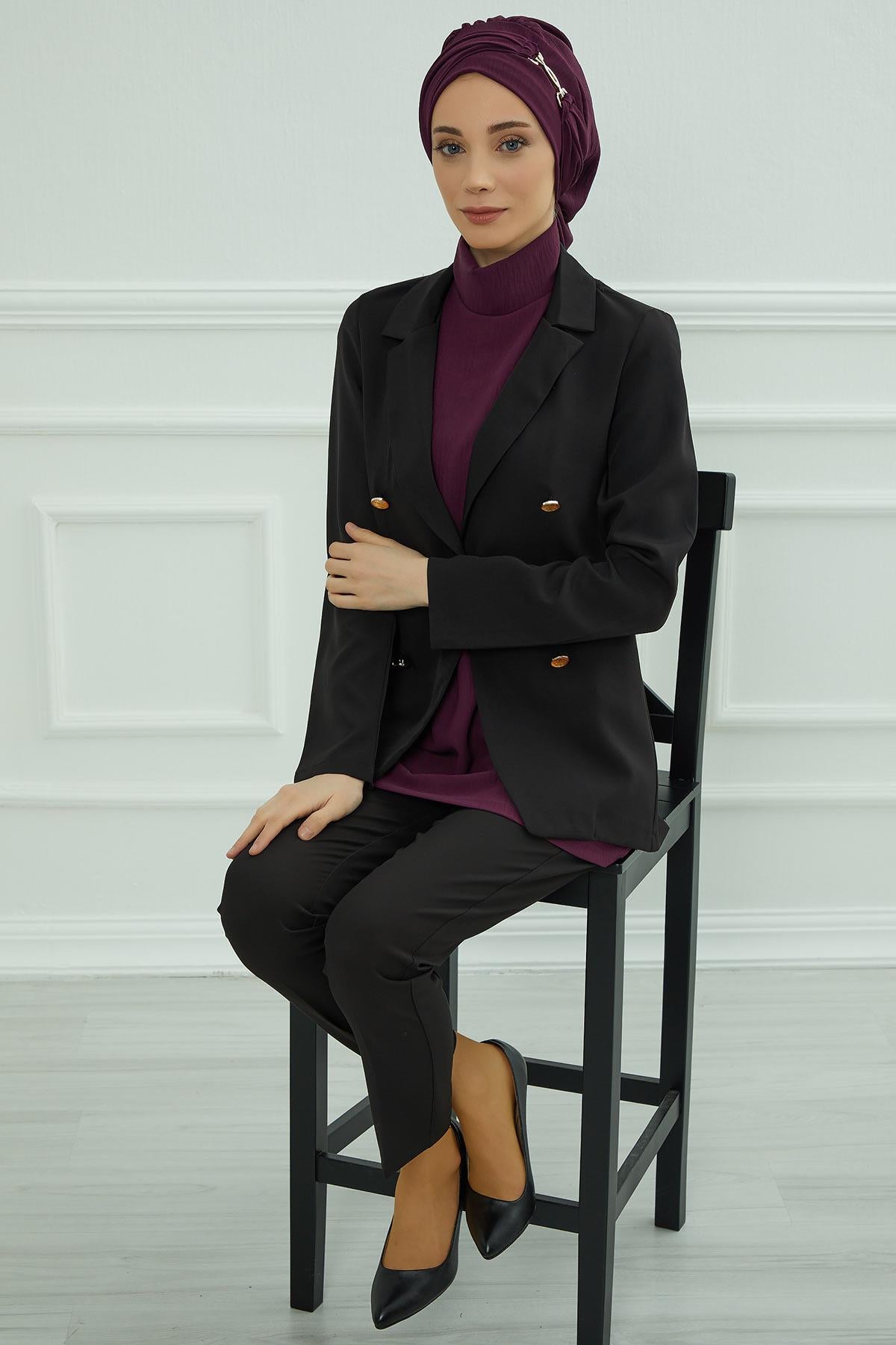 Aksesuarlı Hazır Türban,HT-93