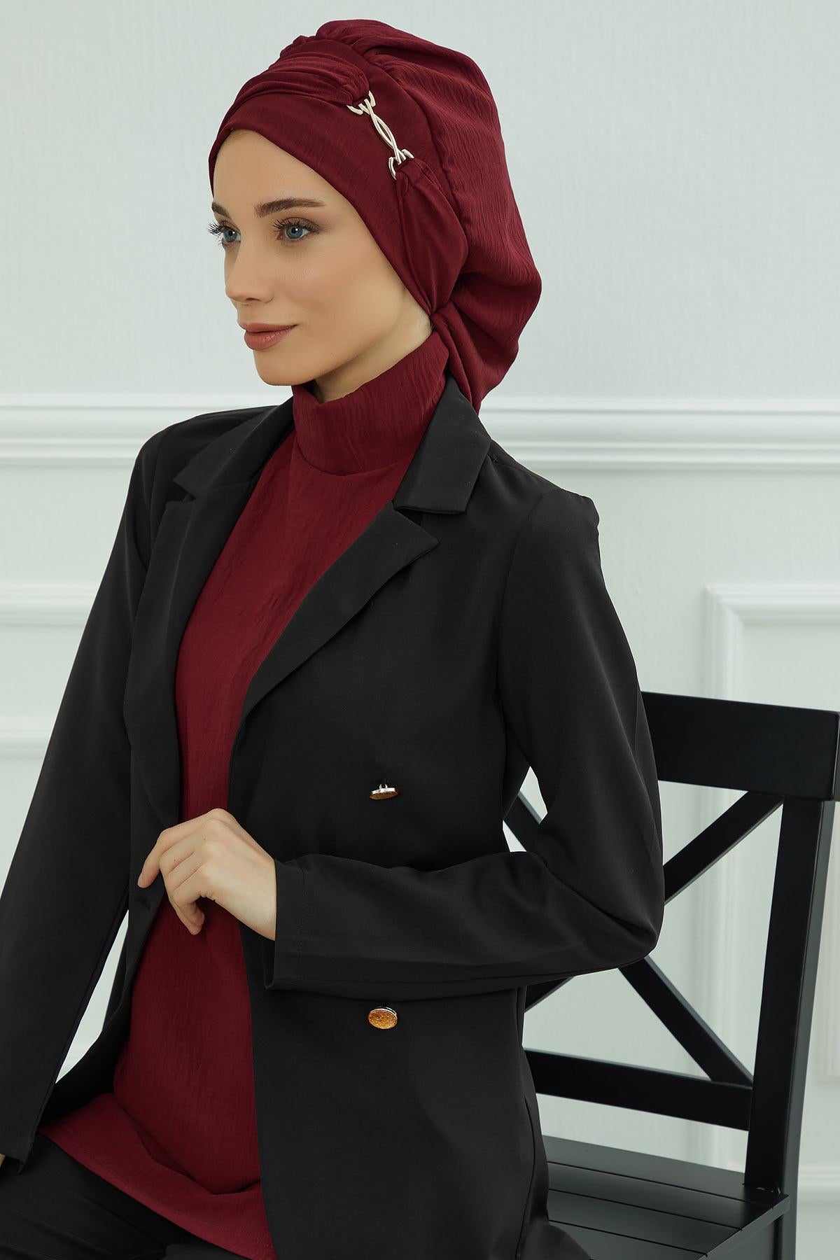 Aksesuarlı Hazır Türban,HT-93