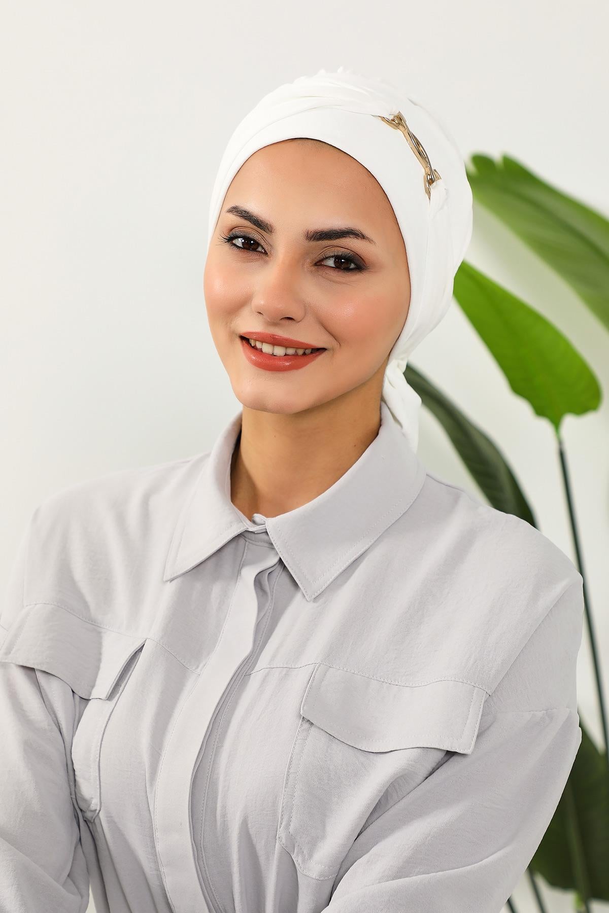 Aksesuarlı Hazır Türban,HT-93