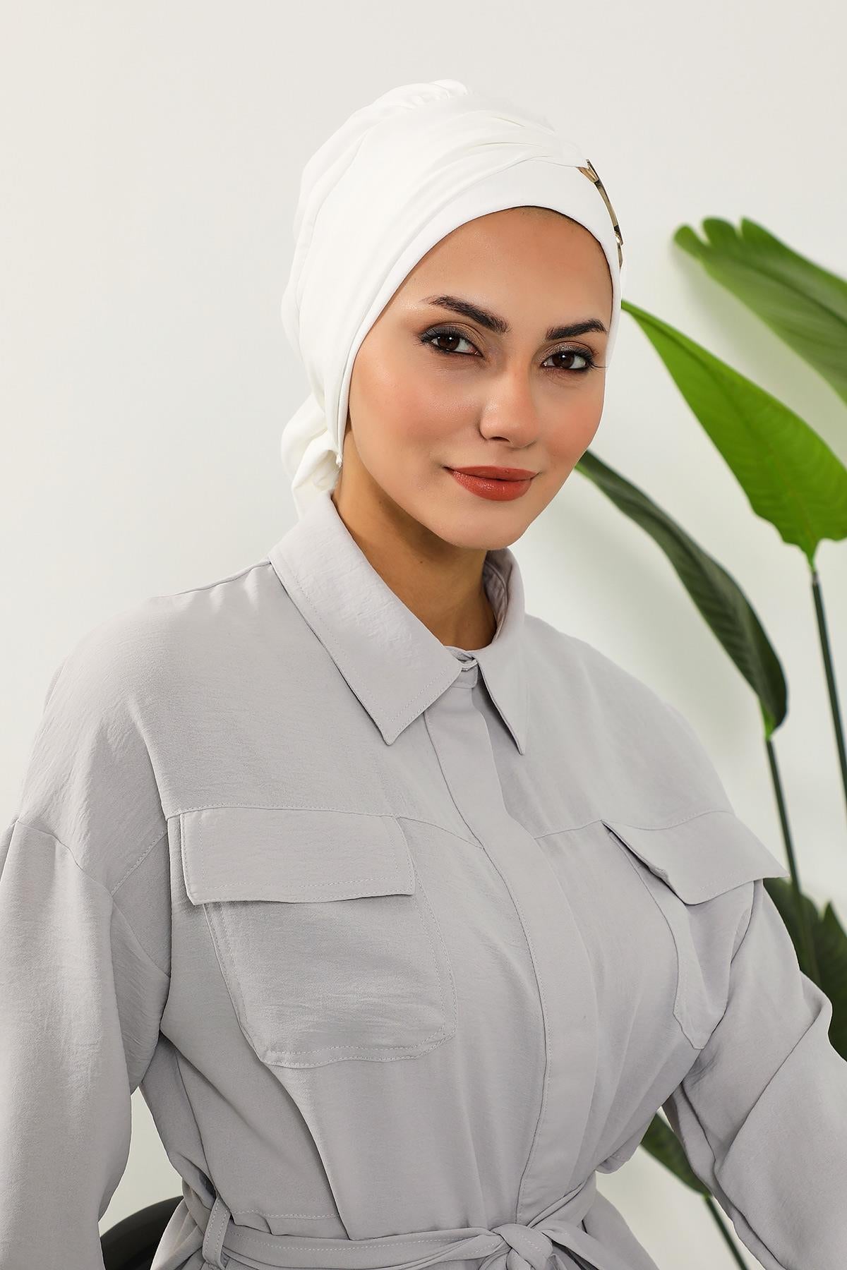 Aksesuarlı Hazır Türban,HT-93