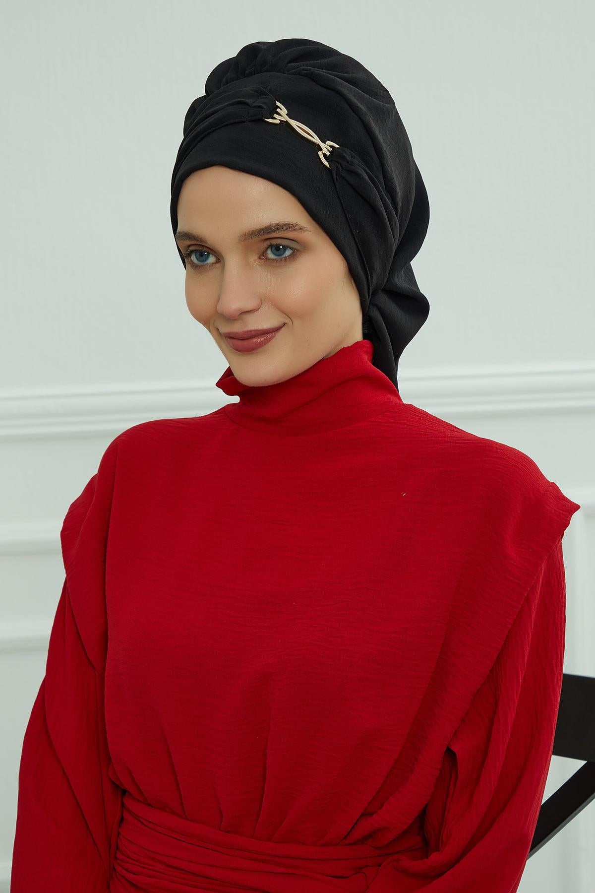 Aksesuarlı Hazır Türban,HT-93