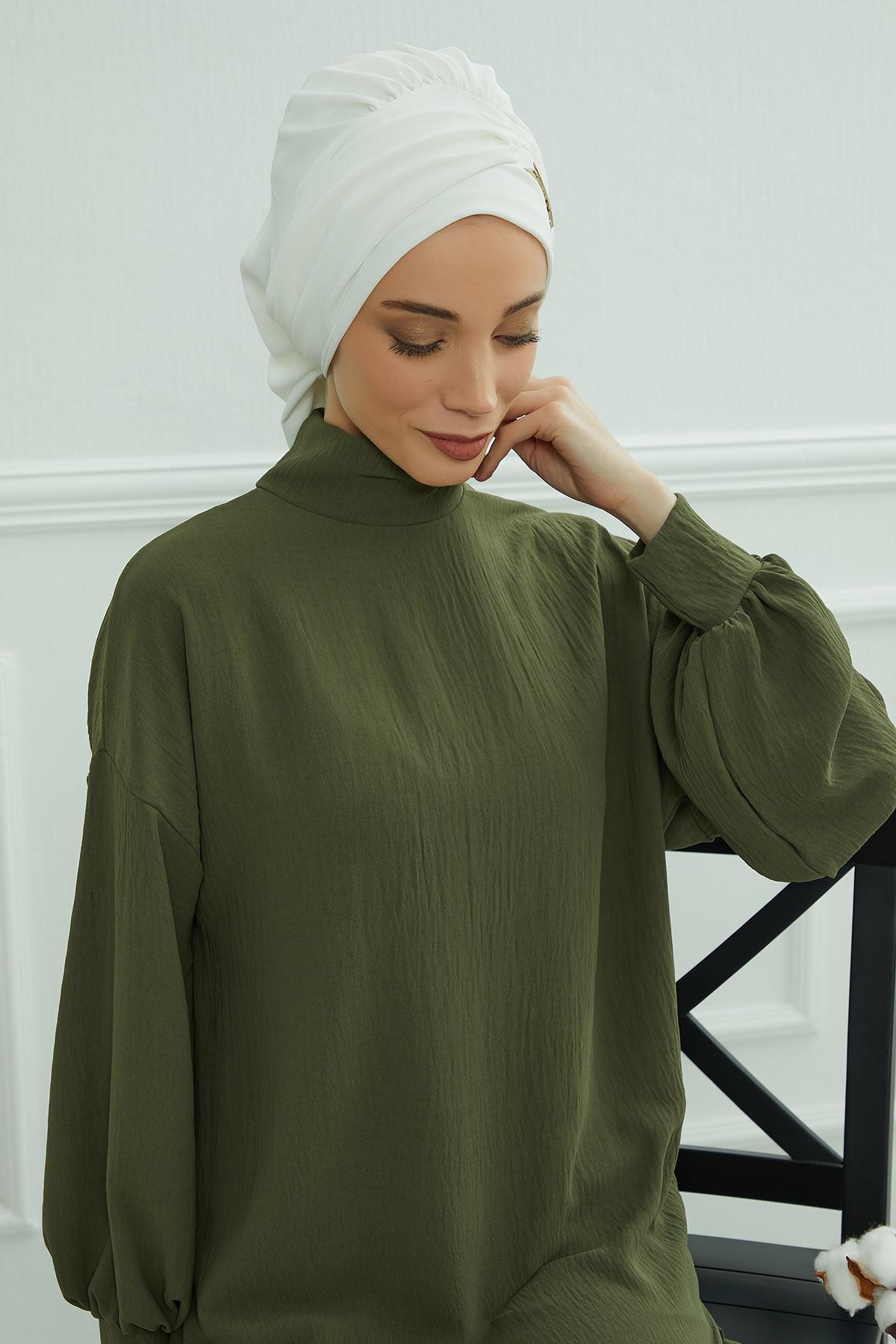 Aksesuarlı Hazır Türban,HT-93