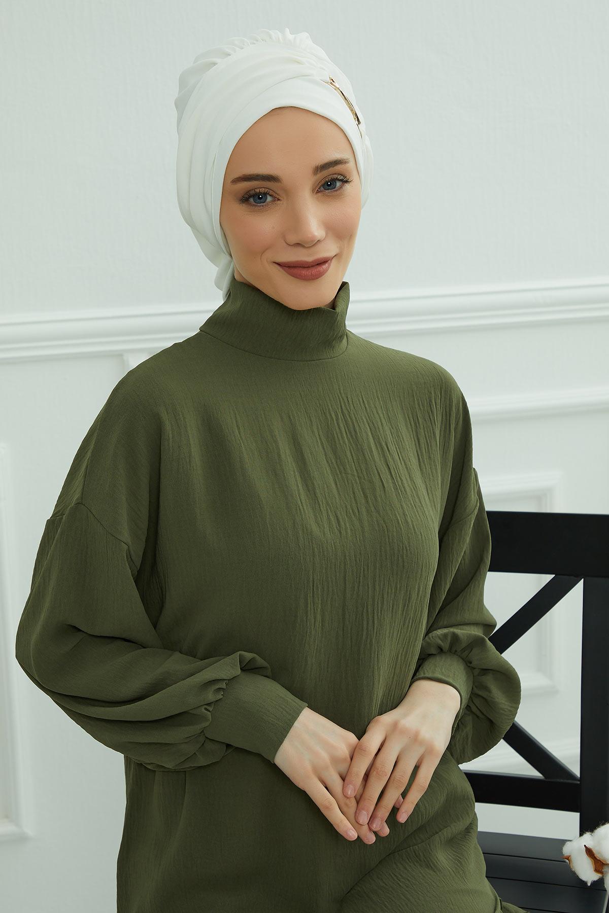 Aksesuarlı Hazır Türban,HT-93