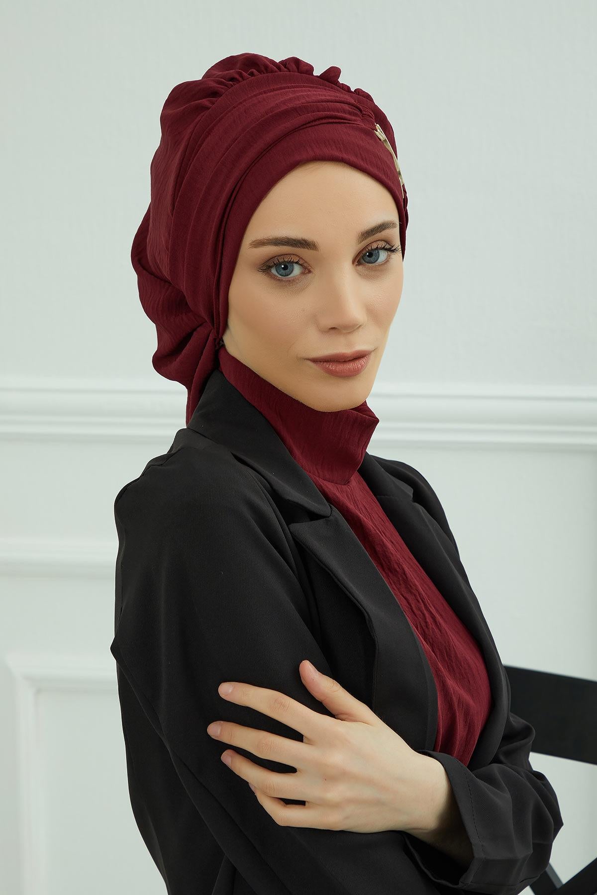 Aksesuarlı Hazır Türban,HT-93