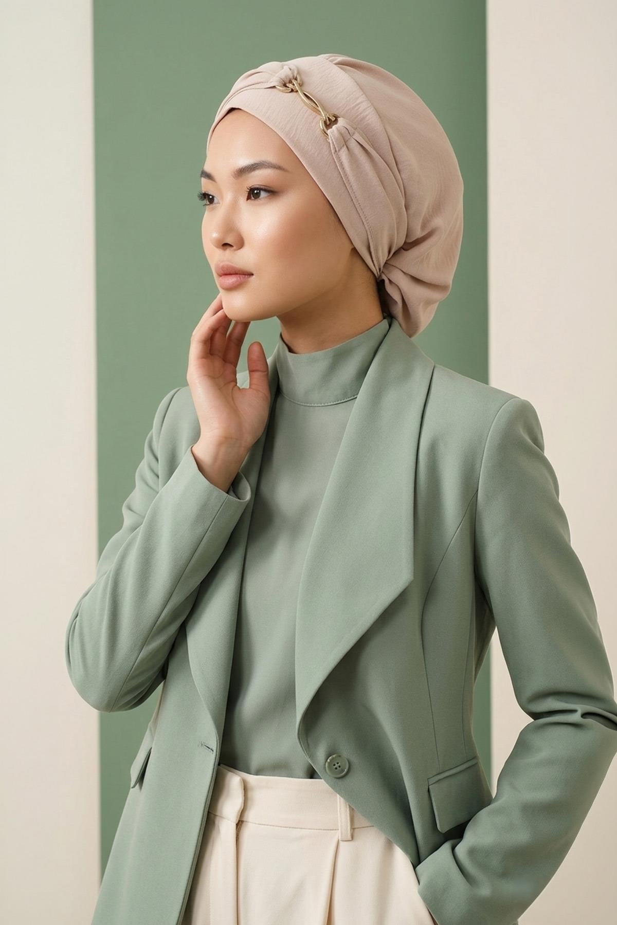 Aksesuarlı Hazır Türban,HT-93