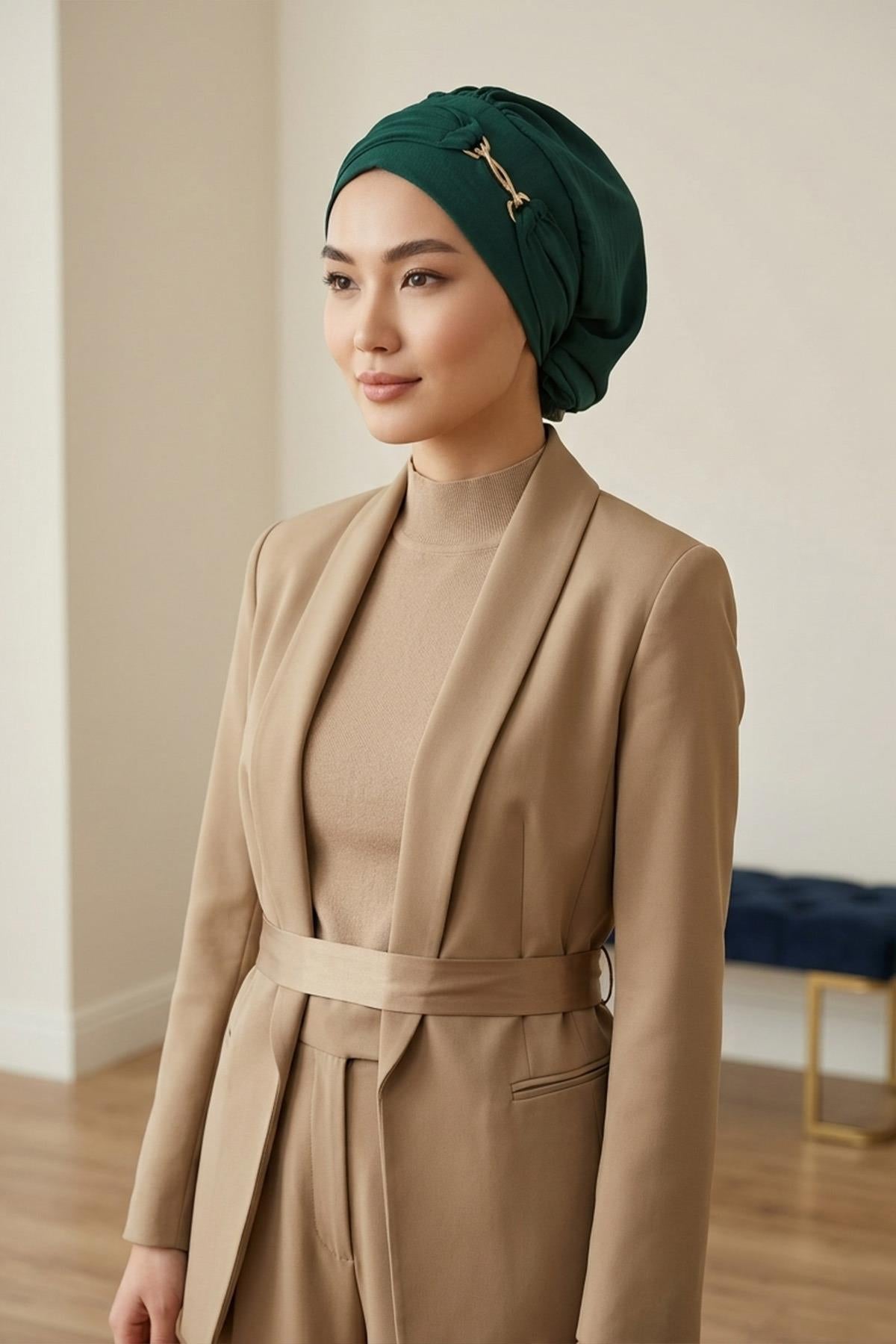 Aksesuarlı Hazır Türban,HT-93