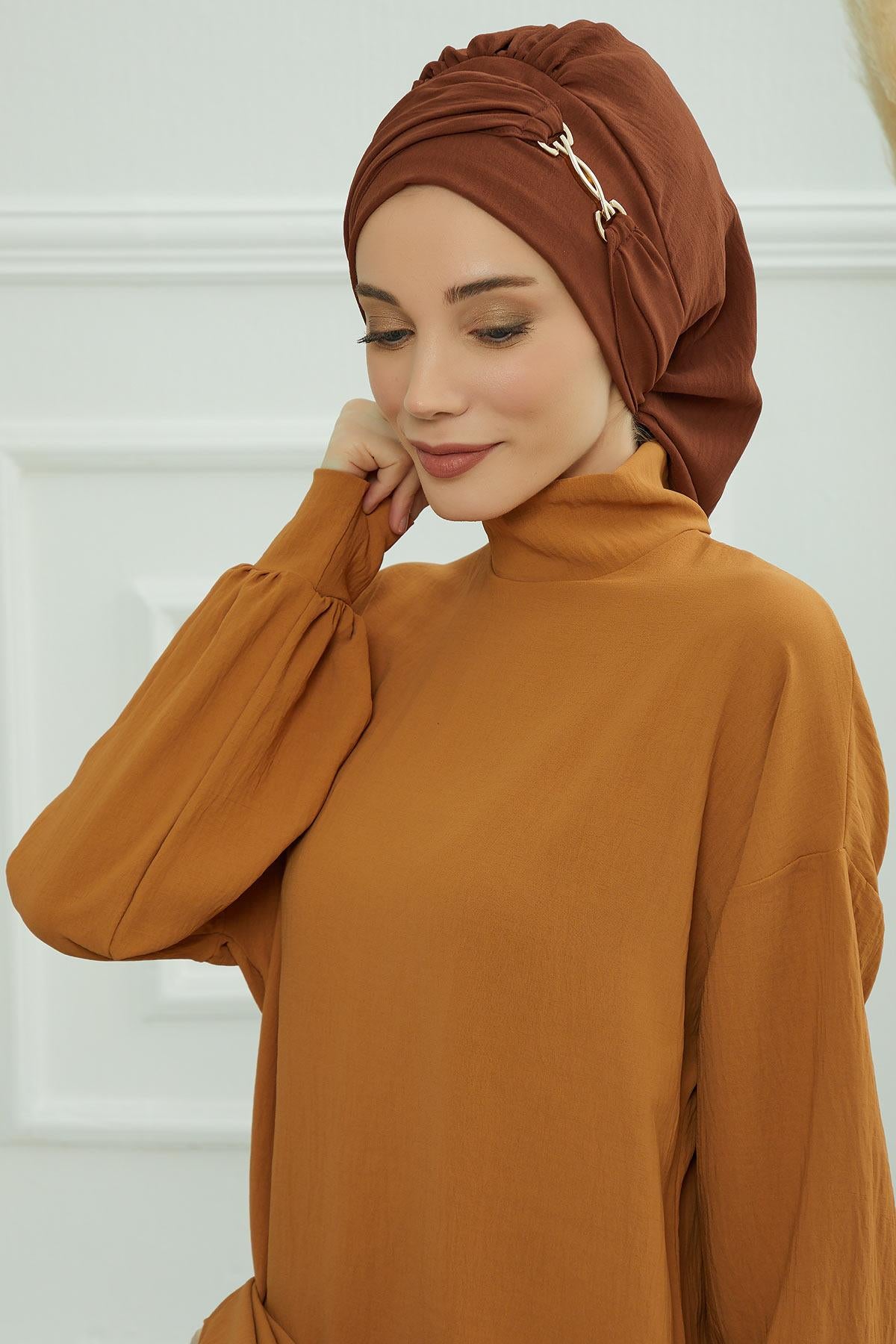 Aksesuarlı Hazır Türban,HT-93