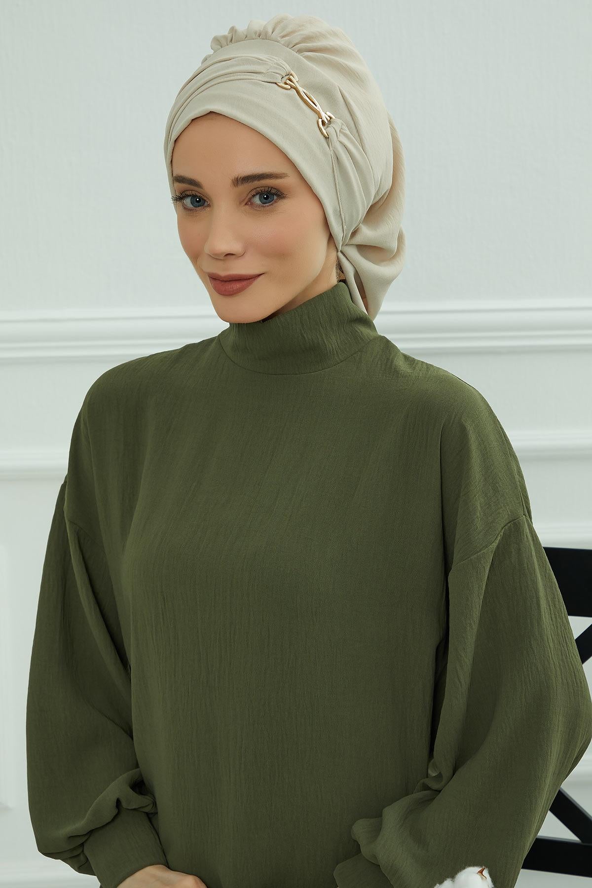 Aksesuarlı Hazır Türban,HT-93