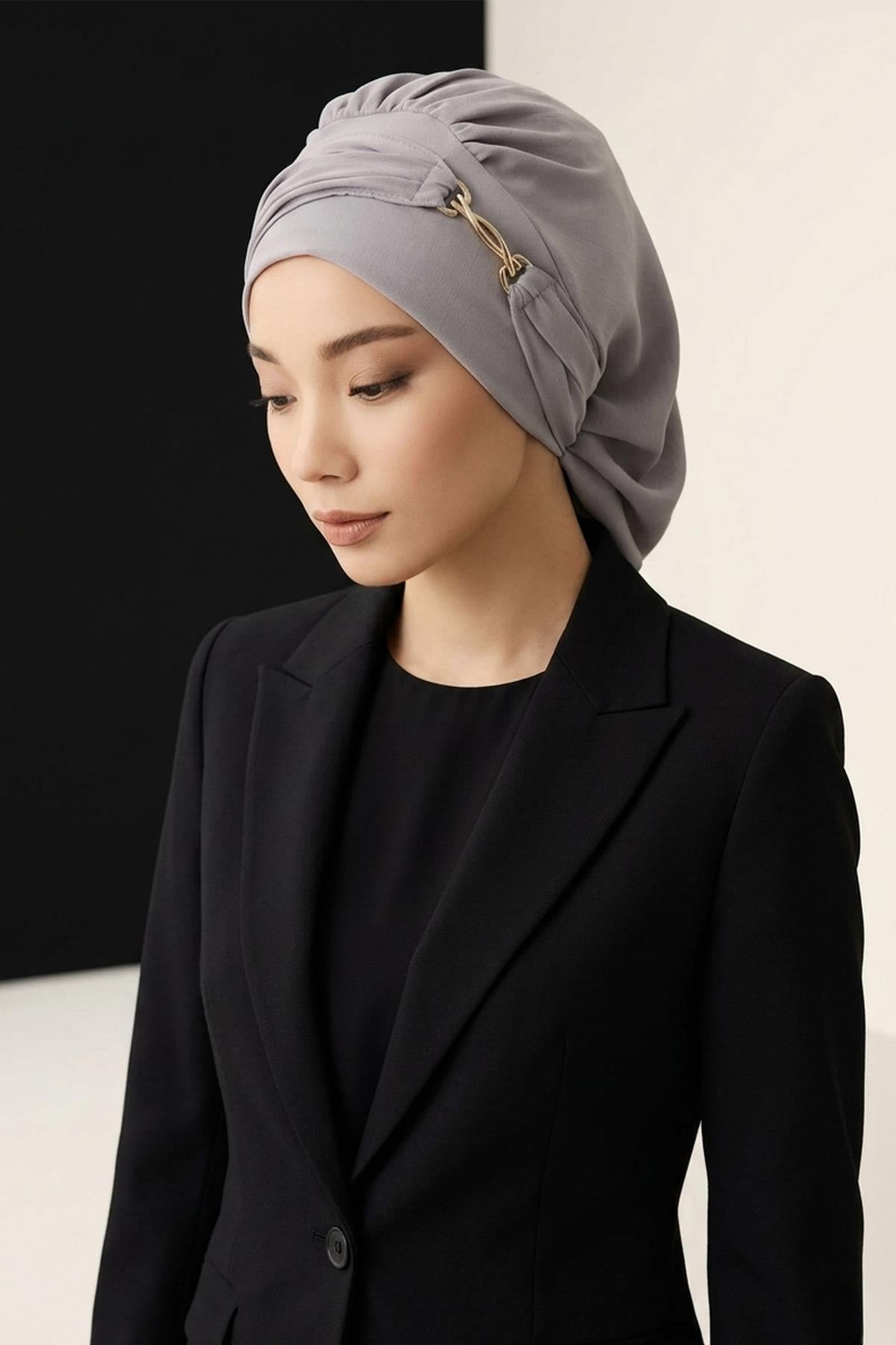 Aksesuarlı Hazır Türban,HT-93
