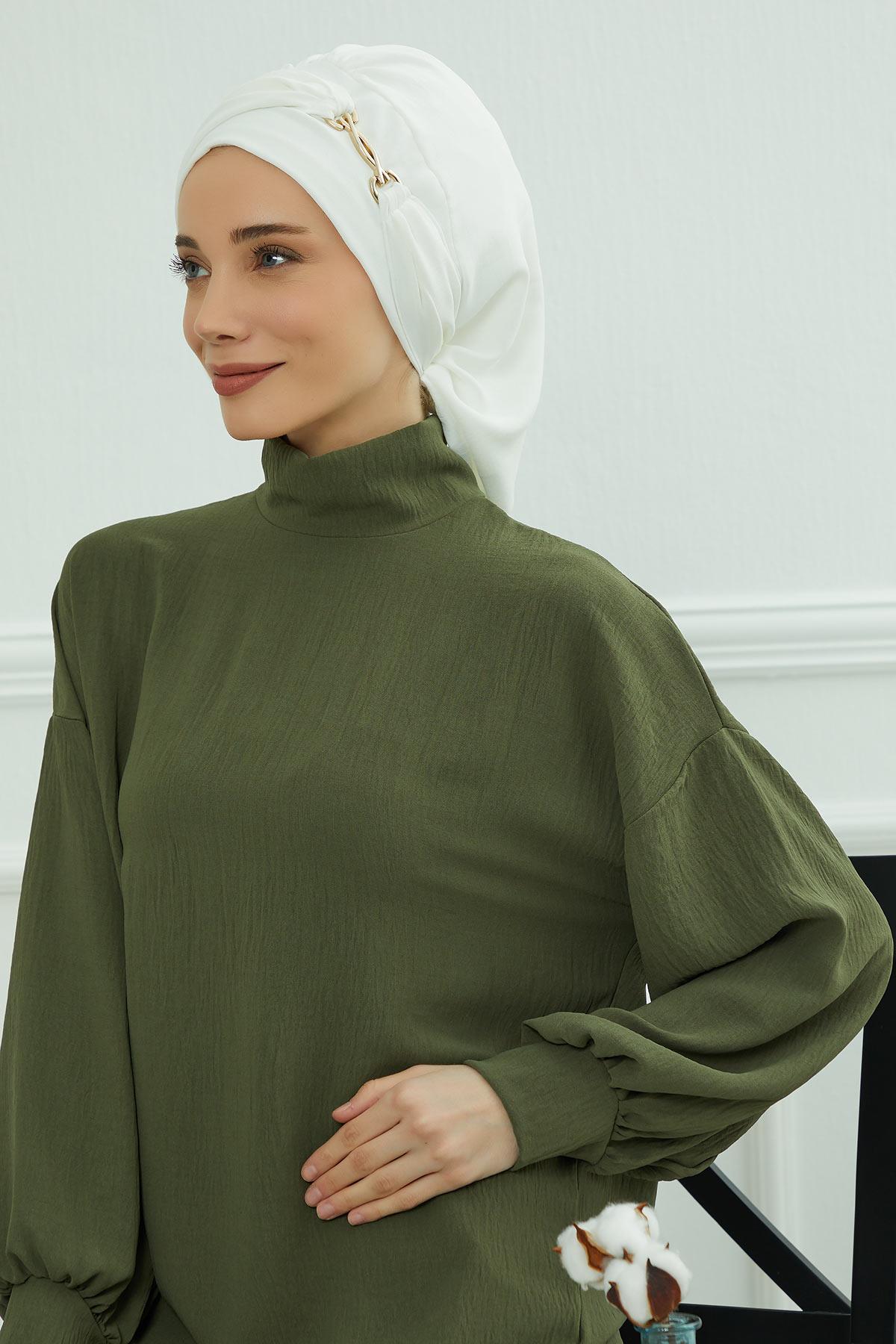 Aksesuarlı Hazır Türban,HT-93