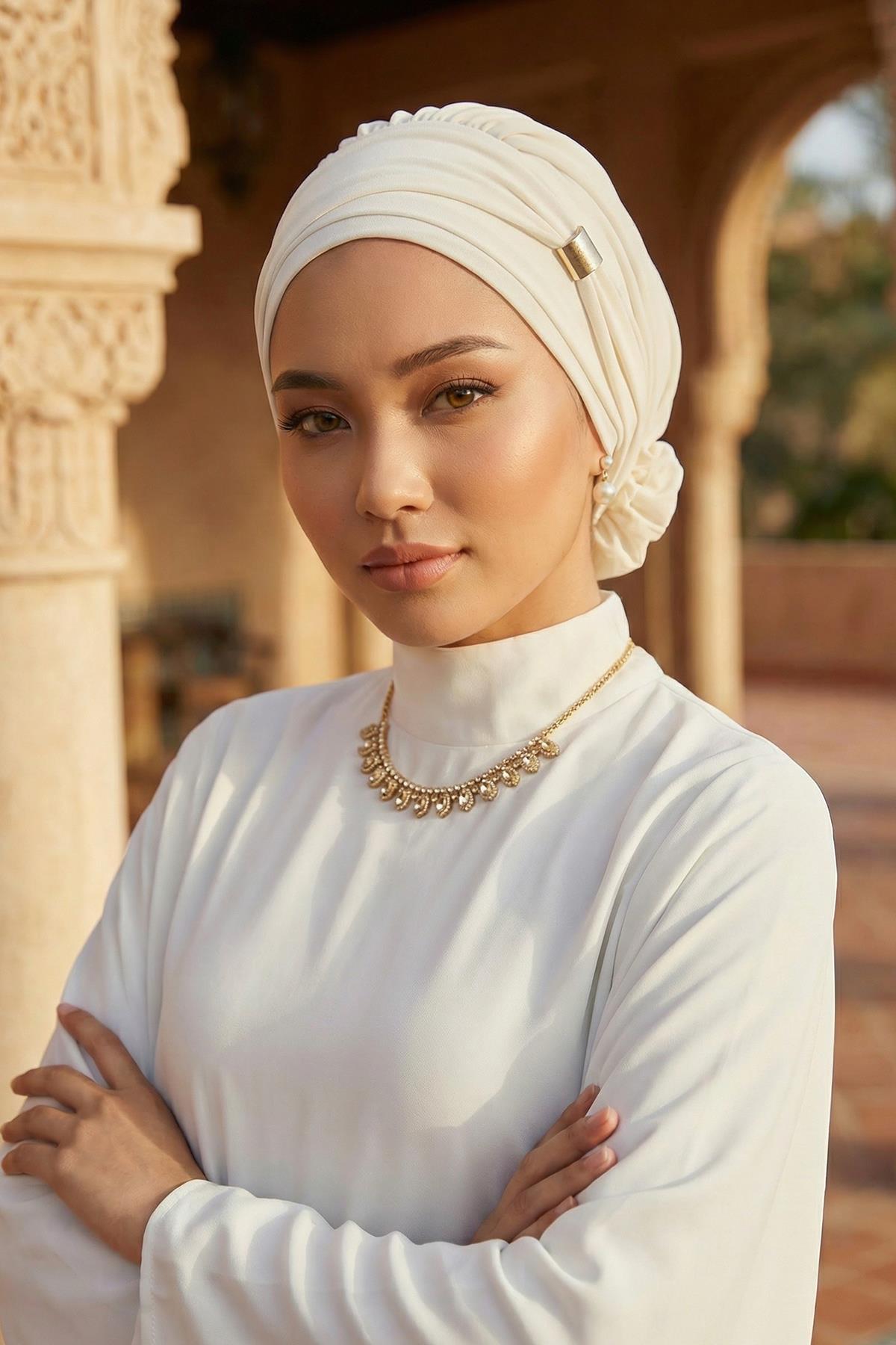 Aksesuarlı Hazır Türban,HT-95