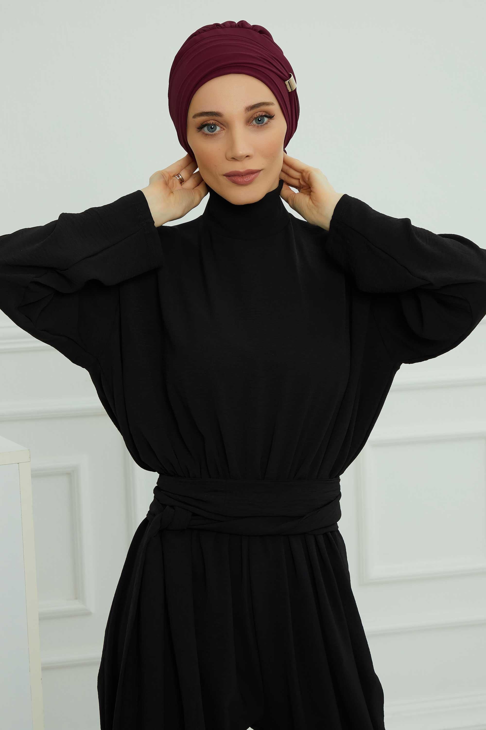 Aksesuarlı Şifon Hazır Türban,HT-95S,HT-95S