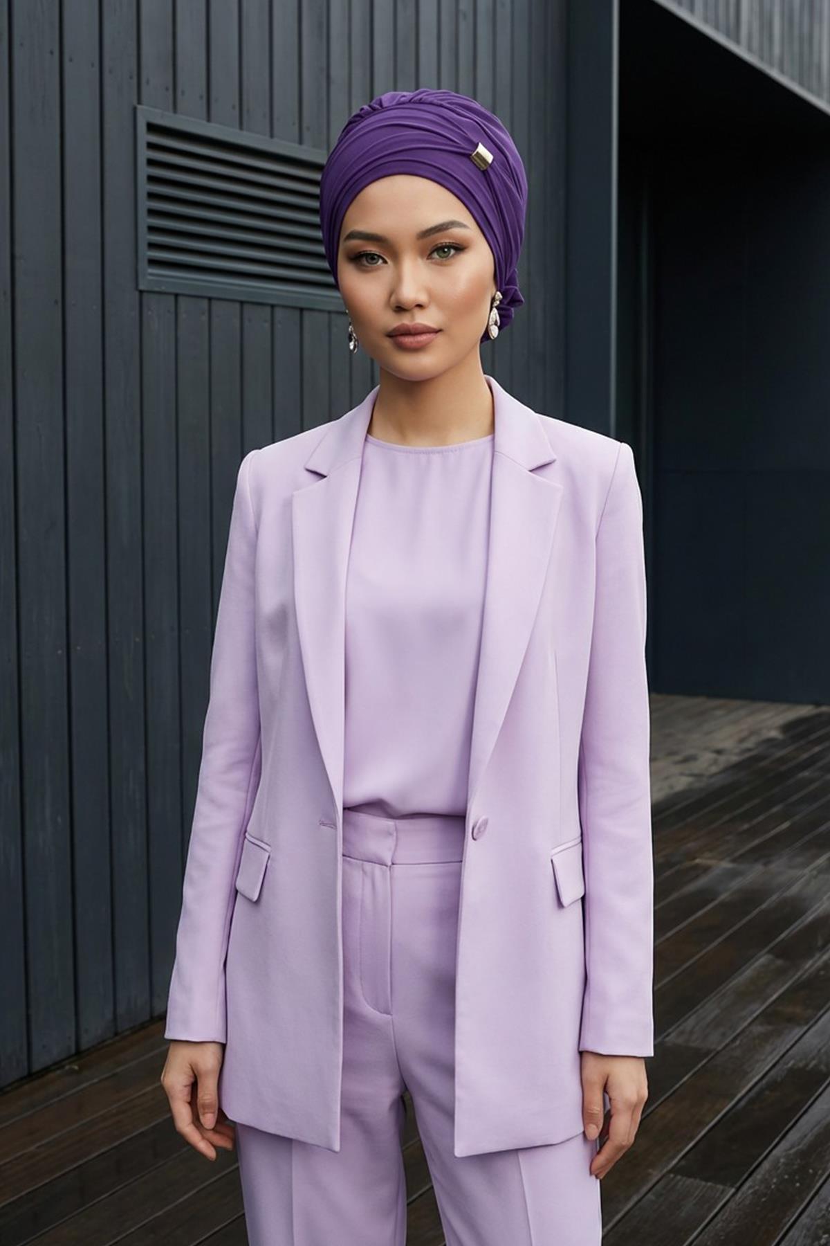 Aksesuarlı Şifon Hazır Türban,HT-95S,HT-95S