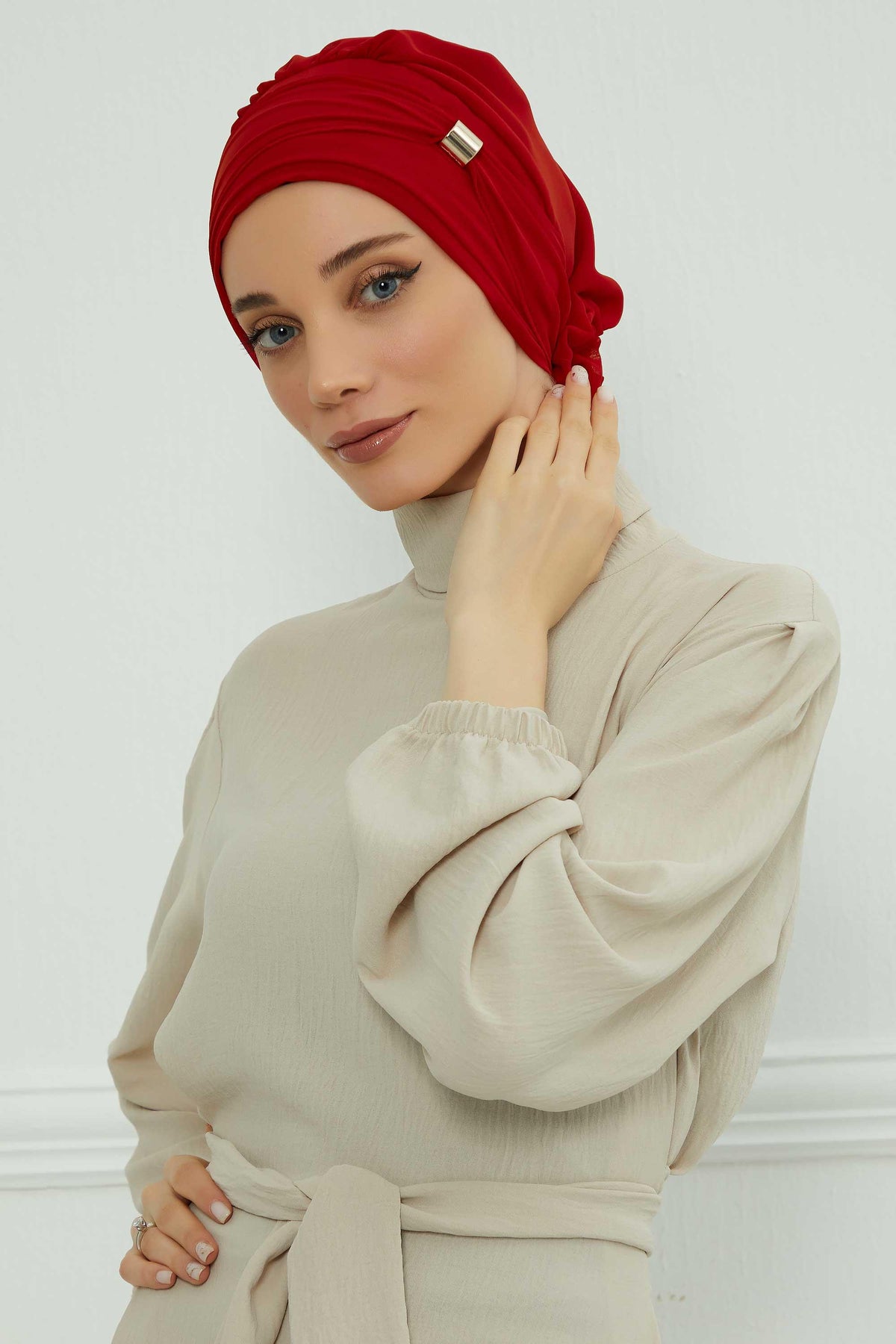 Aksesuarlı Şifon Hazır Türban,HT-95S,HT-95S