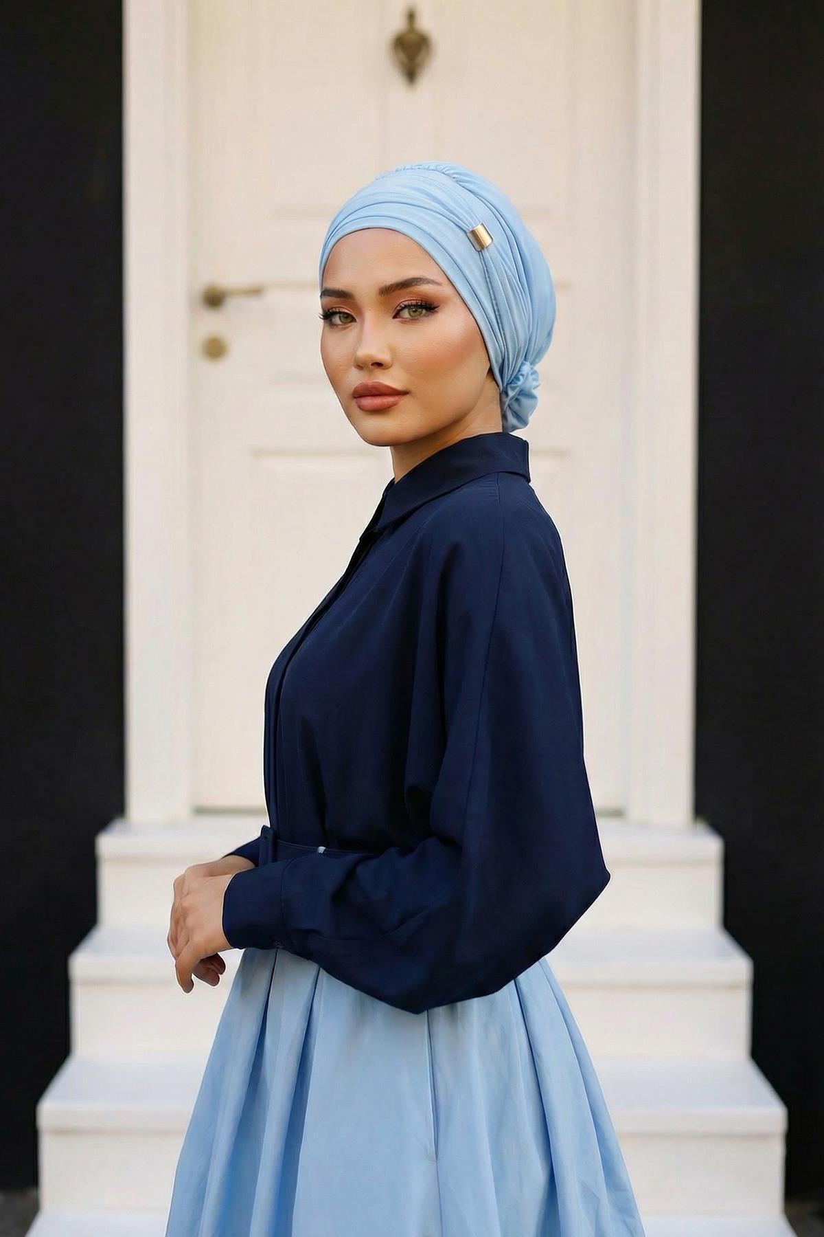 Aksesuarlı Şifon Hazır Türban,HT-95S,HT-95S