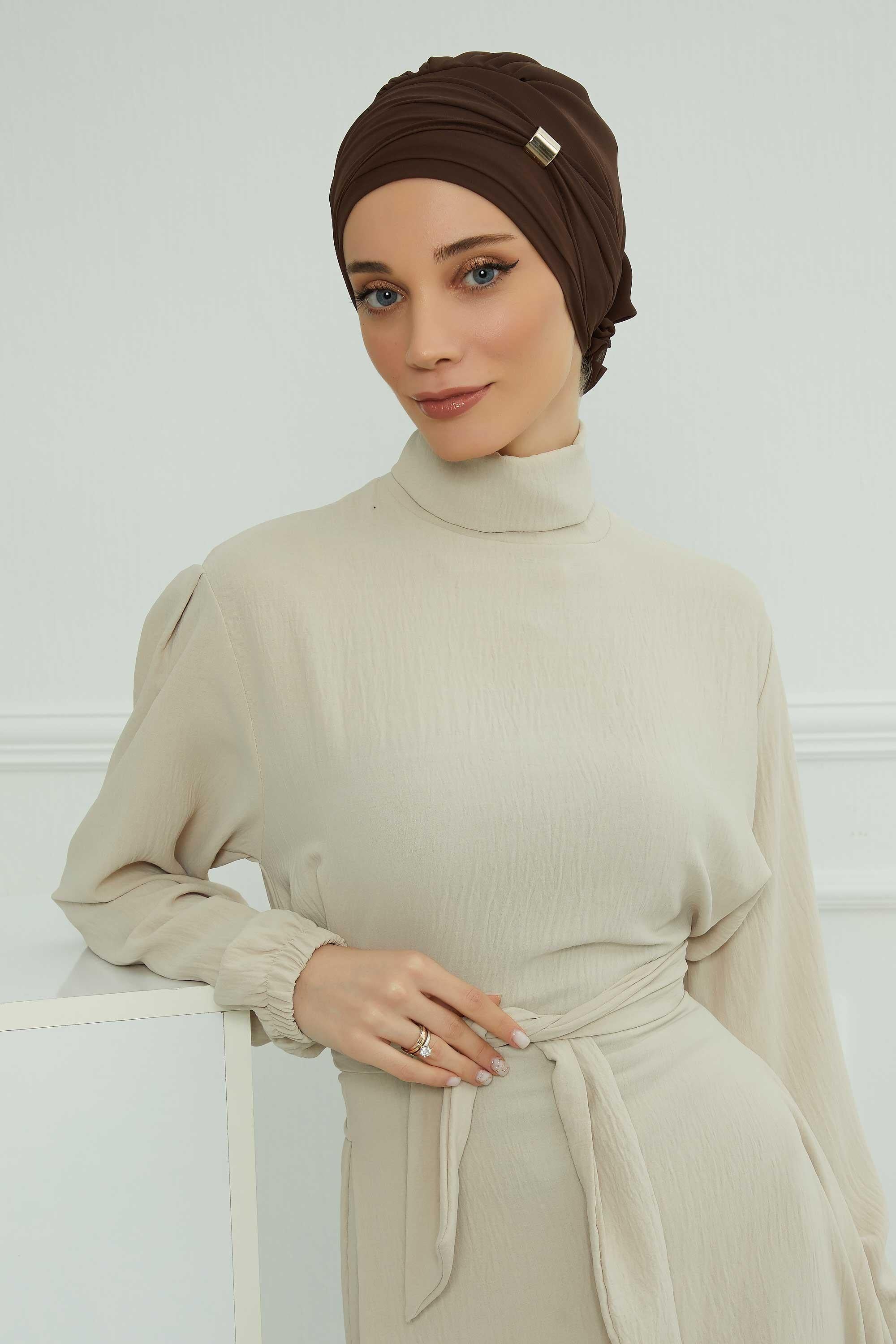 Aksesuarlı Şifon Hazır Türban,HT-95S,HT-95S