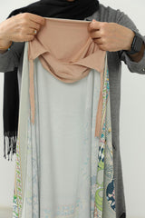 Arkadan Bağlamalı Desenli Pratik Şal,PS-203