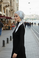 Arkadan Bağlanabilir Desenli Bone Türban,DB-201