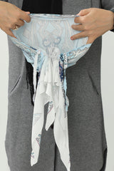 Arkadan Bağlanabilir Desenli Bone Türban,DB-201