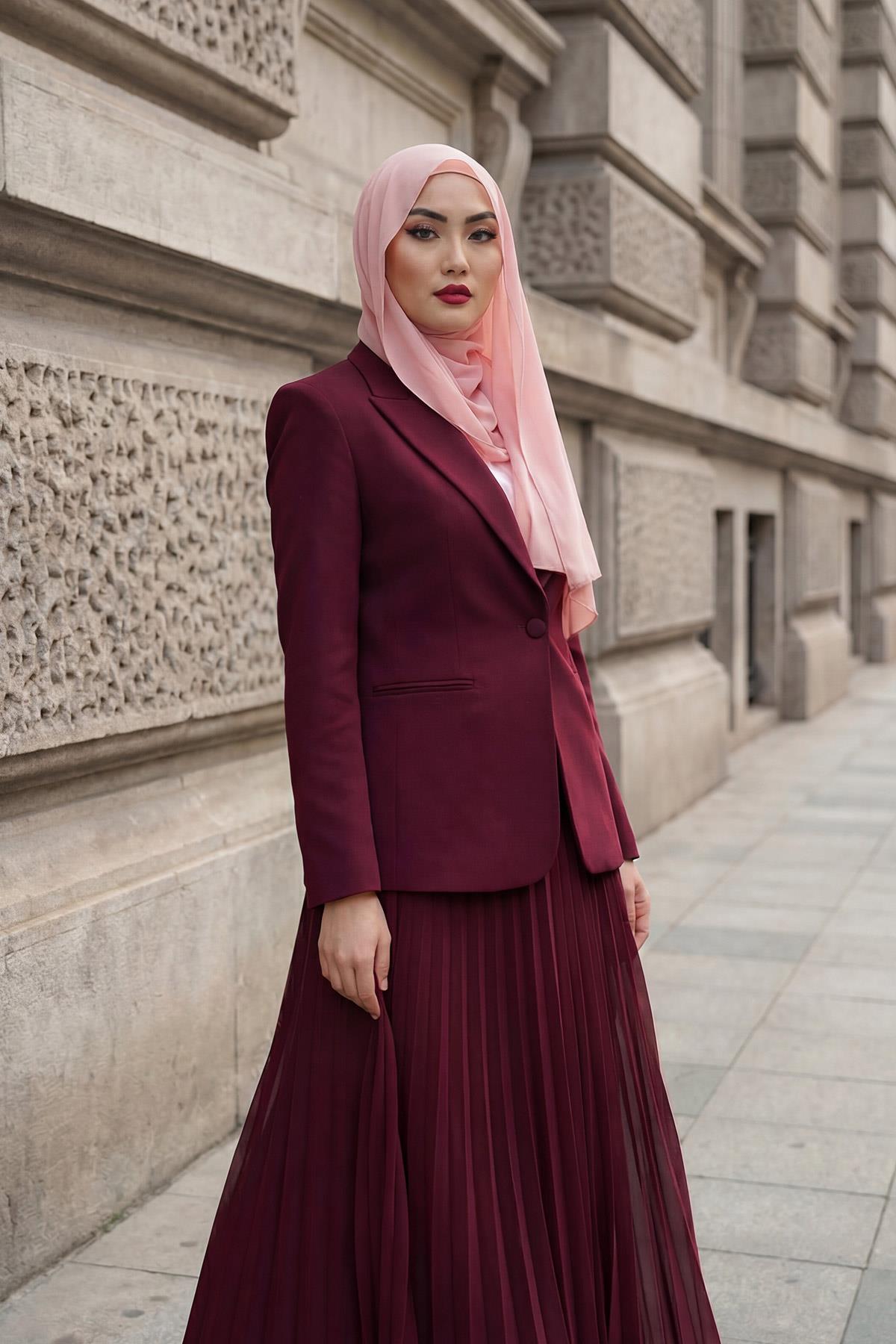 Arkadan Bağlanan Penye İç Boneli Pratik Şifon Şal,PS-51