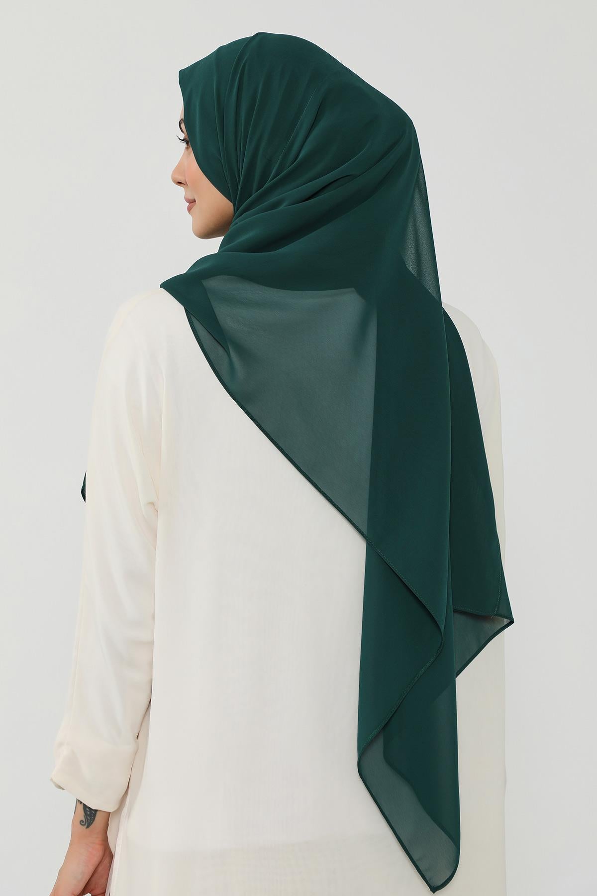 Arkadan Bağlanan Penye İç Boneli Pratik Şifon Şal,PS-51