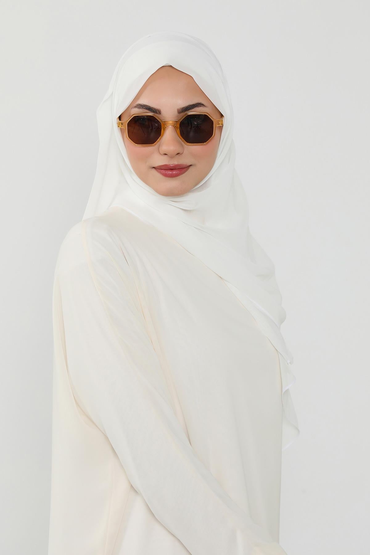 Arkadan Bağlanan Penye İç Boneli Pratik Şifon Şal,PS-51